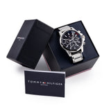 Tommy Hilfiger Mason Multifunction Analog Black Dial Silver Steel Strap Watch For Men - 1791936