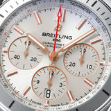 Breitling Chronomat B01 42 White Dial Silver Steel Strap Watch for Men - IB0134101G1A1