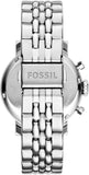 Fossil Boyfriend Chronograph Silver Dial Silver Steel Strap Watch for Women - ES2198