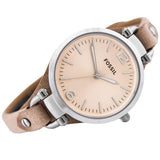 Fossil Georgia Bone Grey Dial Beige Leather Strap Watch for Women - ES2830