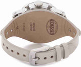 Fossil Boyfriend White Dial Beige Leather Strap Watch for Women - ES3811