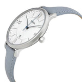 Fossil Jacqueline White Dial Light Blue Leather Strap Watch for Women - ES3821