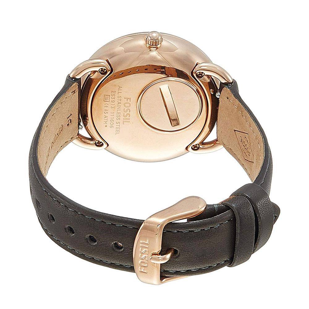 Fossil Tailor Grey Dial Grey Leather Strap Watch for Women