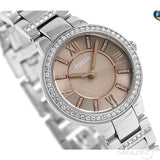 Fossil Virginia Taupe Dial Silver Steel Strap Watch for Women - ES4147