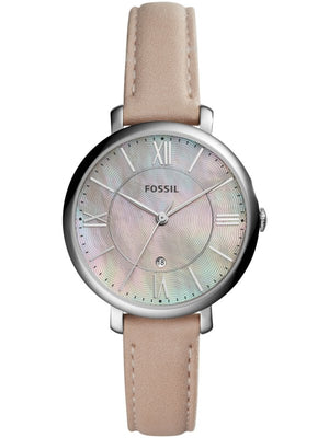 Fossil Jacqueline Blush Mother of Pearl Dial Pink Leather Strap Watch for Women - ES4151