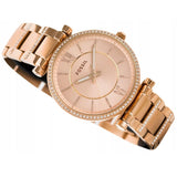 Fossil Carlie Rose Gold Dial Rose Gold Steel Strap Watch for Women - ES4301