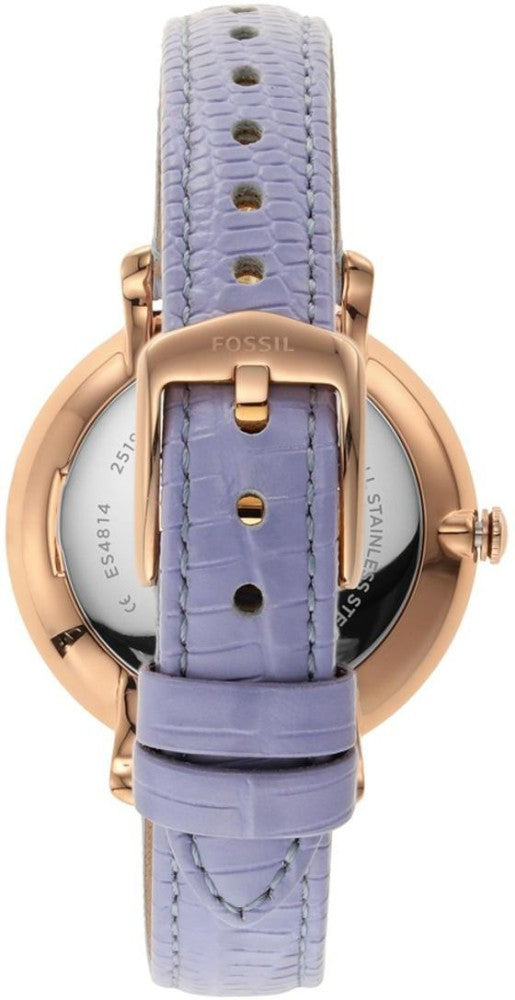 Fossil Jacqueline Purple Dial Purple Leather Strap Watch for Women - ES4814