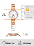 Fossil Jacqueline Analog Moonphase Mother of Pearl White Dial Rose Gold Steel Strap Watch for Women - ES5165