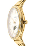 Fossil Jacqueline Moonphase Mother of Pearl Dial Gold Steel Strap Watch for Women - ES5167