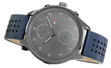 Tommy Hilfiger Chase Grey Dial Blue Leather Strap Watch for Men - 1791578