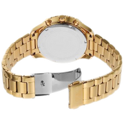 Michael Kors Berkley Chronograph Black Dial Gold Steel Strap Watch For Women - MK7414