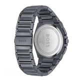 Hugo Boss Steer Chronograph Quartz Grey Dial Grey Steel Strap Watch For Men - 1513996