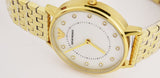 Emporio Armani Dress Analog Mother of Pearl Dial Gold Steel Strap Watch For Women - AR11007