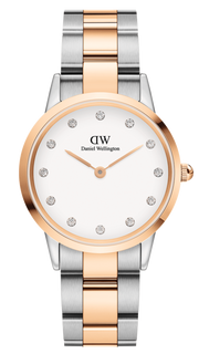 Daniel Wellington Iconic Link White Dial Two Tone Steel Strap Watch For Women - DW00100359