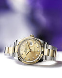 Rolex Datejust 36mm Diamonds Yellow Gold Dial Two Tone Steel Strap Watch for Women - M126233-0018
