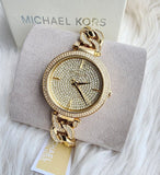 Michael Kors Catelyn Crystals Gold Dial Gold Steel Strap Watch For Women - MK4674