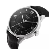 Jam Tangan Pria Tissot Chemin Des Tourelles Powermatic 80 Black Dial Black Leather Strap - T099.407.16.058.00