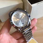 Michael Kors Bradshaw Chronograph Silver Dial Silver Steel Strap Watch for Men - MK5535