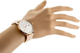 Tommy Hilfiger Jenna Quartz White Dial Rose Gold Steel Strap Watch for Women - 1782070