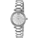 Guess Park Ave White Dial Silver Steel Strap Watch for Women - W0767L1