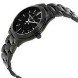 Michael Kors Mini Slim Runway Black Dial Black Steel Strap Watch for Women - MK3587