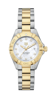 Tag Heuer Aquaracer Diamonds Mother of Pearl Dial Two Tone Steel Strap Watch for Men - WBD1422.BB0321