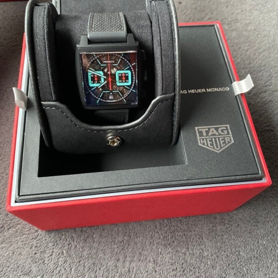 Tag Heuer Monaco Automatic Chronograph Black Dial Black Nylon