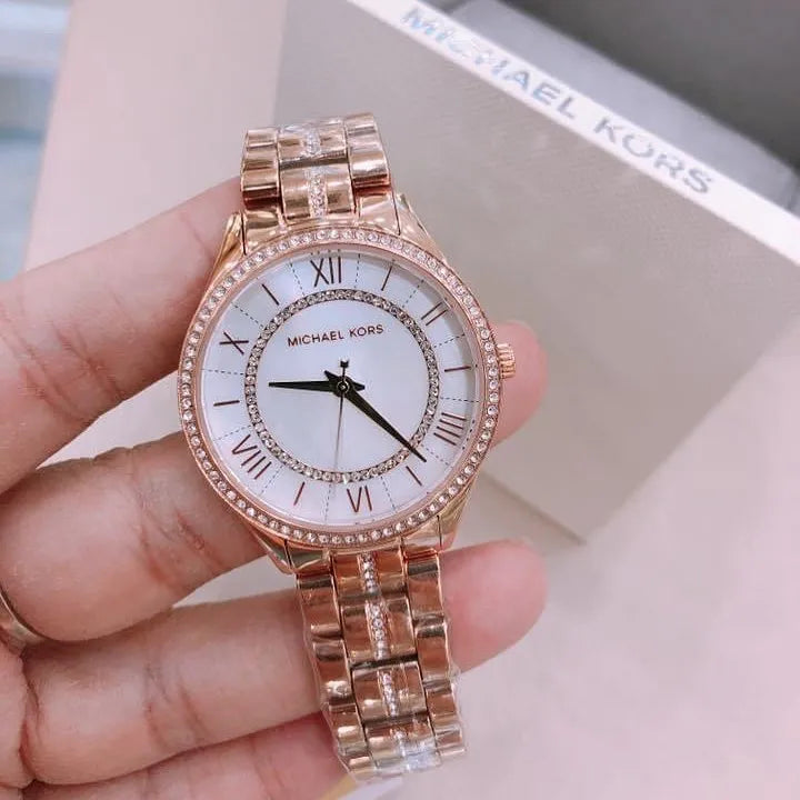 Michael kors lauryn 2025 watch rose gold