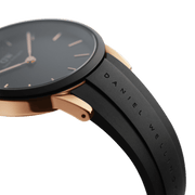 Daniel Wellington Iconic Motion Black Dial Black Rubber Strap Watch For Men - DW00100425
