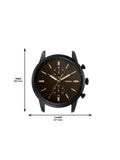 Fossil Goodwin Chronograph Black Dial Black Leather Strap Watch for Men - FS5585