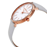 Michael Kors Pyper Quartz White Dial White Leather Strap Watch For Women - MK2800