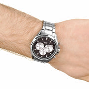 Hugo Boss Driver Chronograph Black Dial Silver Steel Strap Watch for Men - 1512883
