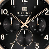 Tommy Hilfiger Daniel Black Dial Black Leather Strap Watch for Men - 1710379