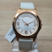 Marc Jacobs Baby Dave White Dial White Leather Strap Watch for Women - MBM1260