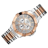 Guess Vista Analog Diamonds Silver Dial Two Tone Steel Strap Watch for Women - W0024L1