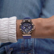 Guess Asteria Multifunction Blue Dial Blue Rubber Strap Watch For Women - GW0620L3