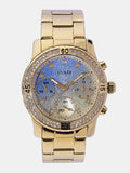 Guess Confetti Diamonds Gold Dial Gold Steel Strap Watch for Women - W0774L2