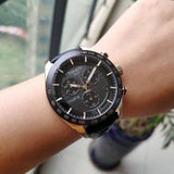 Tissot PRS 516 Chronograph Black Dial Jam Tangan Tali Kulit Hitam Untuk Pria - T100.417.36.051.00