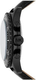 Michael Kors Everest Chronograph Black Dial Black Leather Strap Watch For Men - MK9053