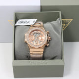 Guess Fusion Chronograph Rose Gold Dial Rose Gold Steel Strap Watch for Women - GW0552L3