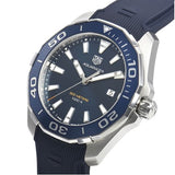 Tag Heuer Aquaracer Quartz Blue Dial Blue Rubber Strap Watch for Men - WAY101C.FT6153