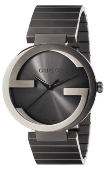 Gucci G Interlocking Quartz Grey Dial Grey Steel Strap Watch For Men