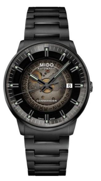 midoページ Mido Commander Gradient Black Dial Black Steel Men's Watch