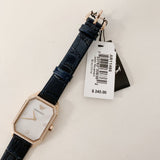 Emporio Armani Gianni T Bar Quartz Mother of Pearl Dial Blue Leather Strap Watch For Women - AR11466