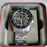 Fossil FB-01 Automatic Skeleton Black Dial Silver Steel Strap Watch for Men - ME3190