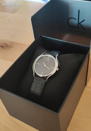 Calvin Klein Skirt Black Dial Black Leather Strap Watch for Women  - K2U231C1