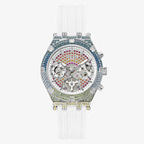 Guess Glitz Pride Limited Edition White Dial White Rubber Strap Watch for Women - GW0407L4