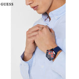 Guess Odyssey Analog Blue Dial Blue Rubber Strap Watch For Men - W1108G1