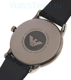 Emporio Armani Luigi Analog Brown Dial Black Leather Strap Watch For Men - AR11156