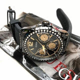 Guess Starlight Black Dial Black Rubber Strap Watch for Women - W0846L1